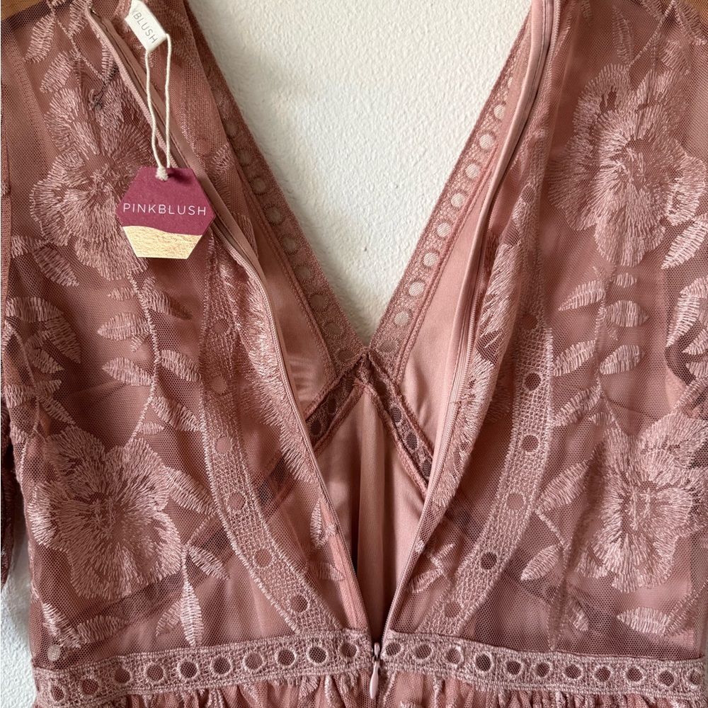 Pinkblush Mauve Lace Maternity Maxi Dress - Picture 9 of 10